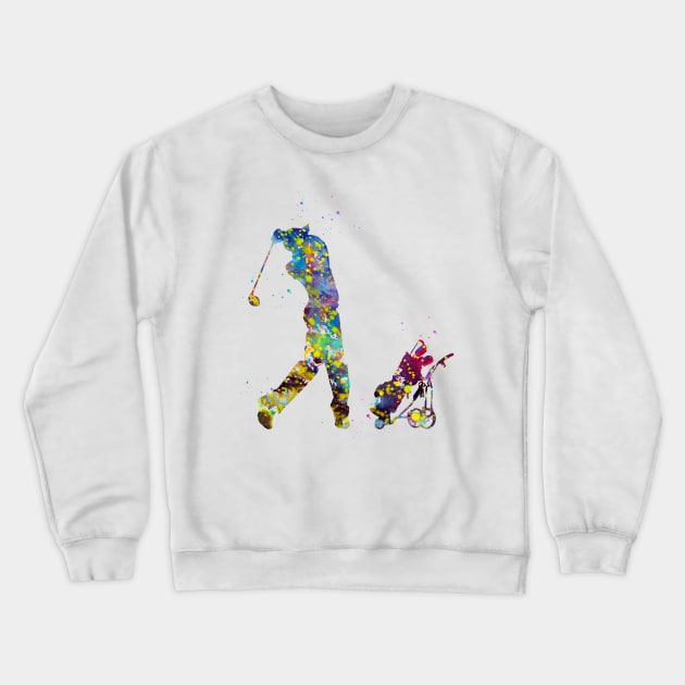 Man golfer Crewneck Sweatshirt by erzebeth